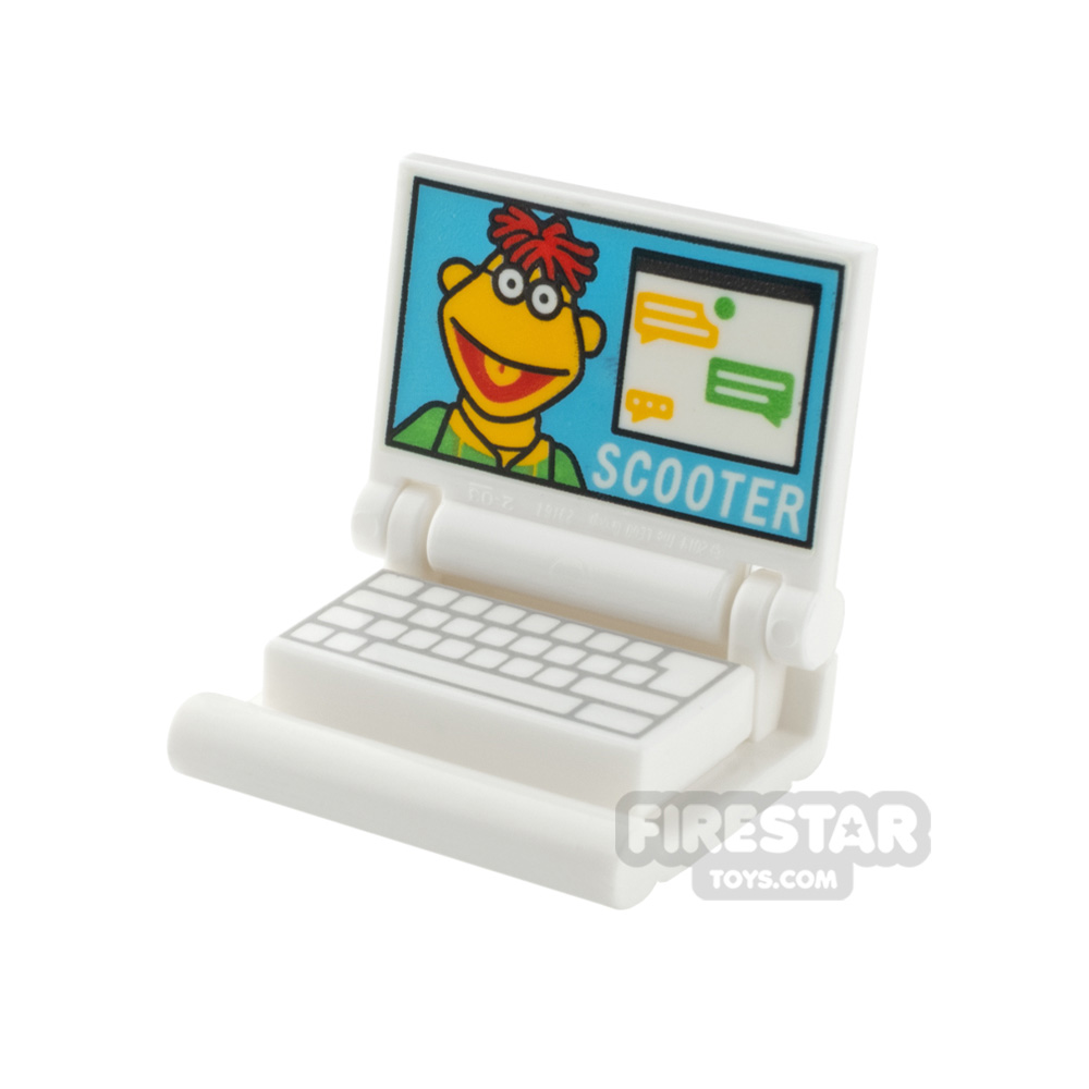 LEGO Laptop with Scooter and Chat DisplayWHITE