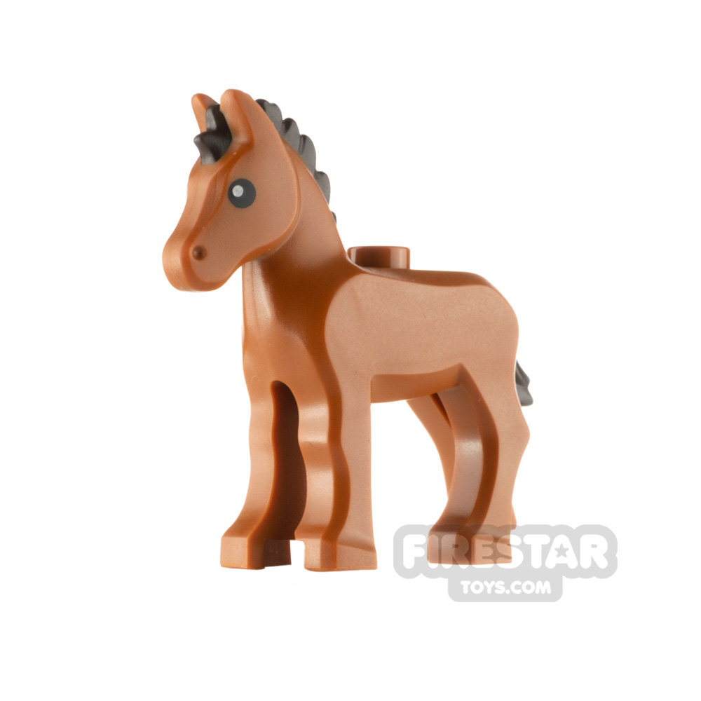 LEGO Animal Minifigure Foal with Dark Brown ManeDARK ORANGE