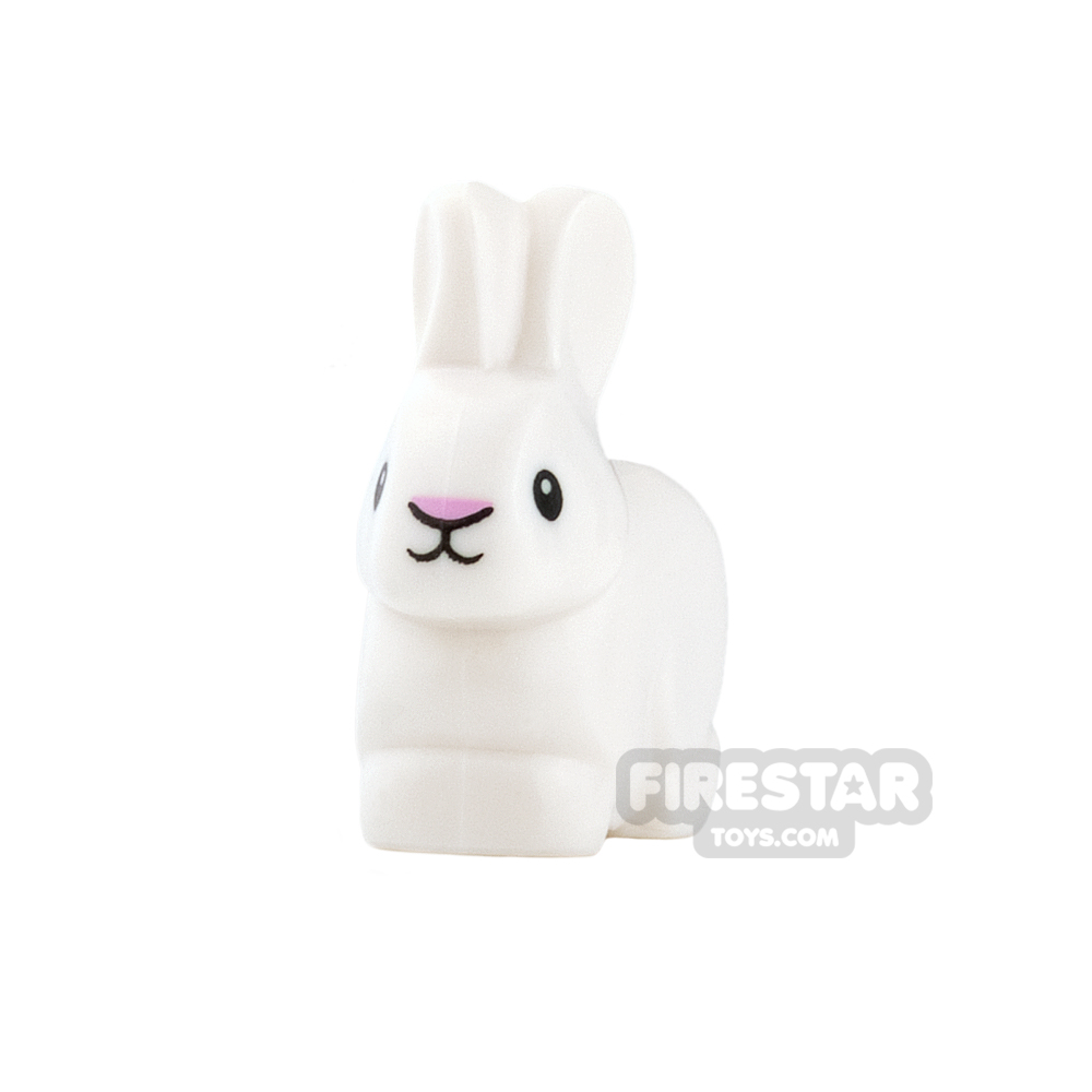 LEGO Animals Minifigure Rabbit with Pink NoseWHITE