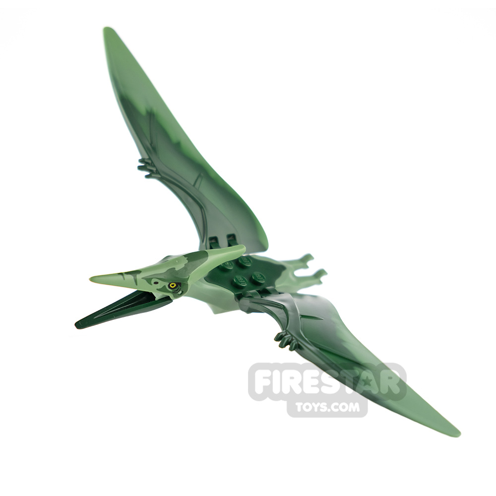 LEGO Animals Minifigure Pteranodon Dark Green BackSAND GREEN
