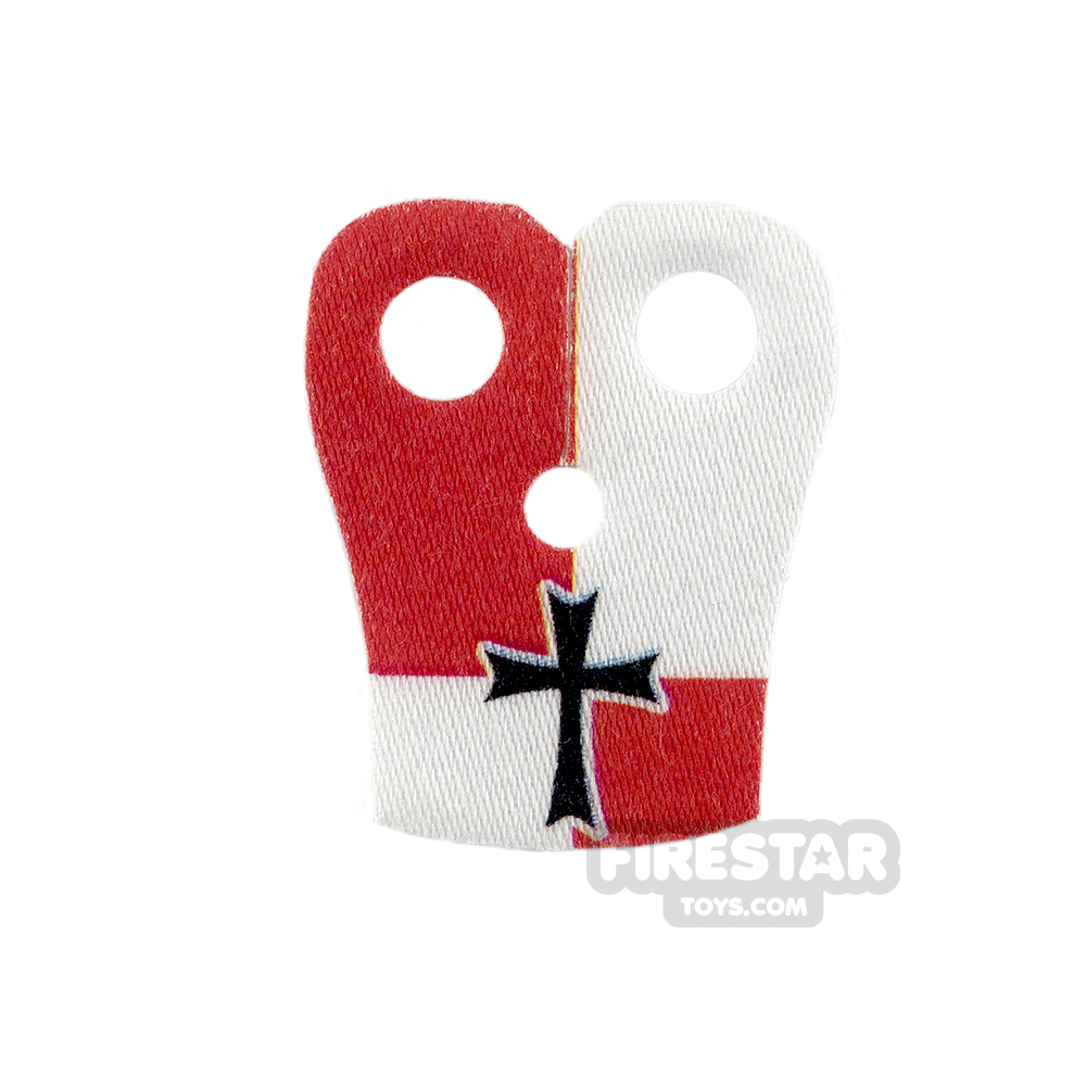 Custom Design Cape - Pauldron - Black Cross - Red and WhiteRED