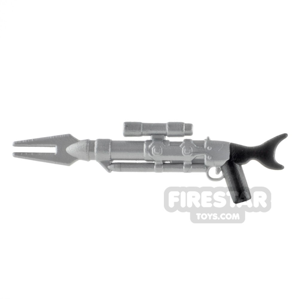 BigKidBrix Gun Mandalorian V2 Rifle Blaster OvermoldedMETALLIC SILVER