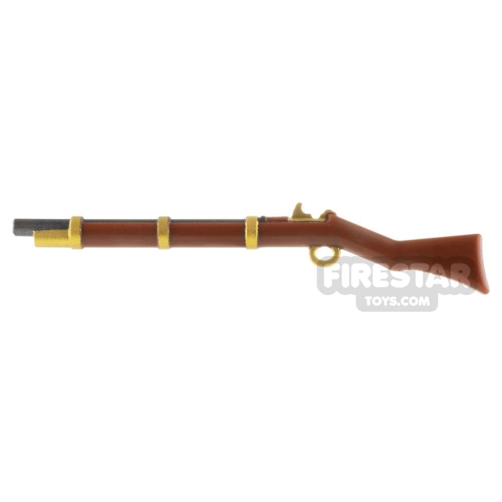 LeYiLeBrick Overmolded Fusee Rifle Gold MarkingsREDDISH BROWN