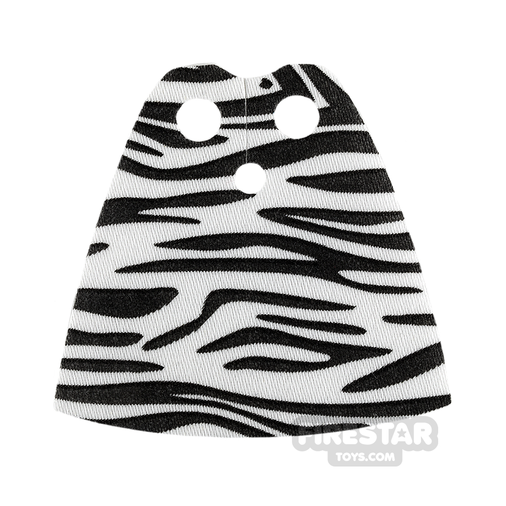 Custom Design Cape - Standard - White with Zebra Stripes