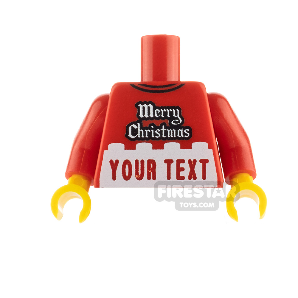 Engraved Minifigure Torso - Merry Christmas