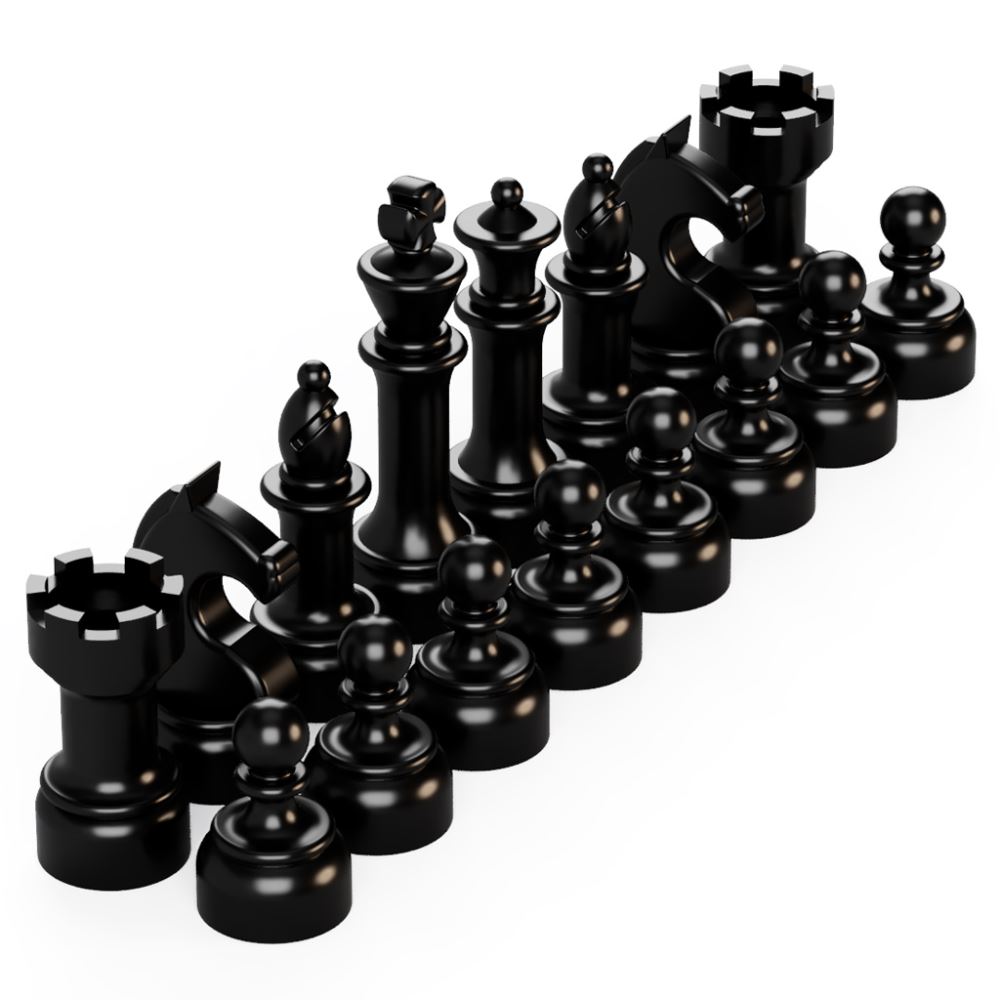 BrickMini Chess Pieces - Black Set