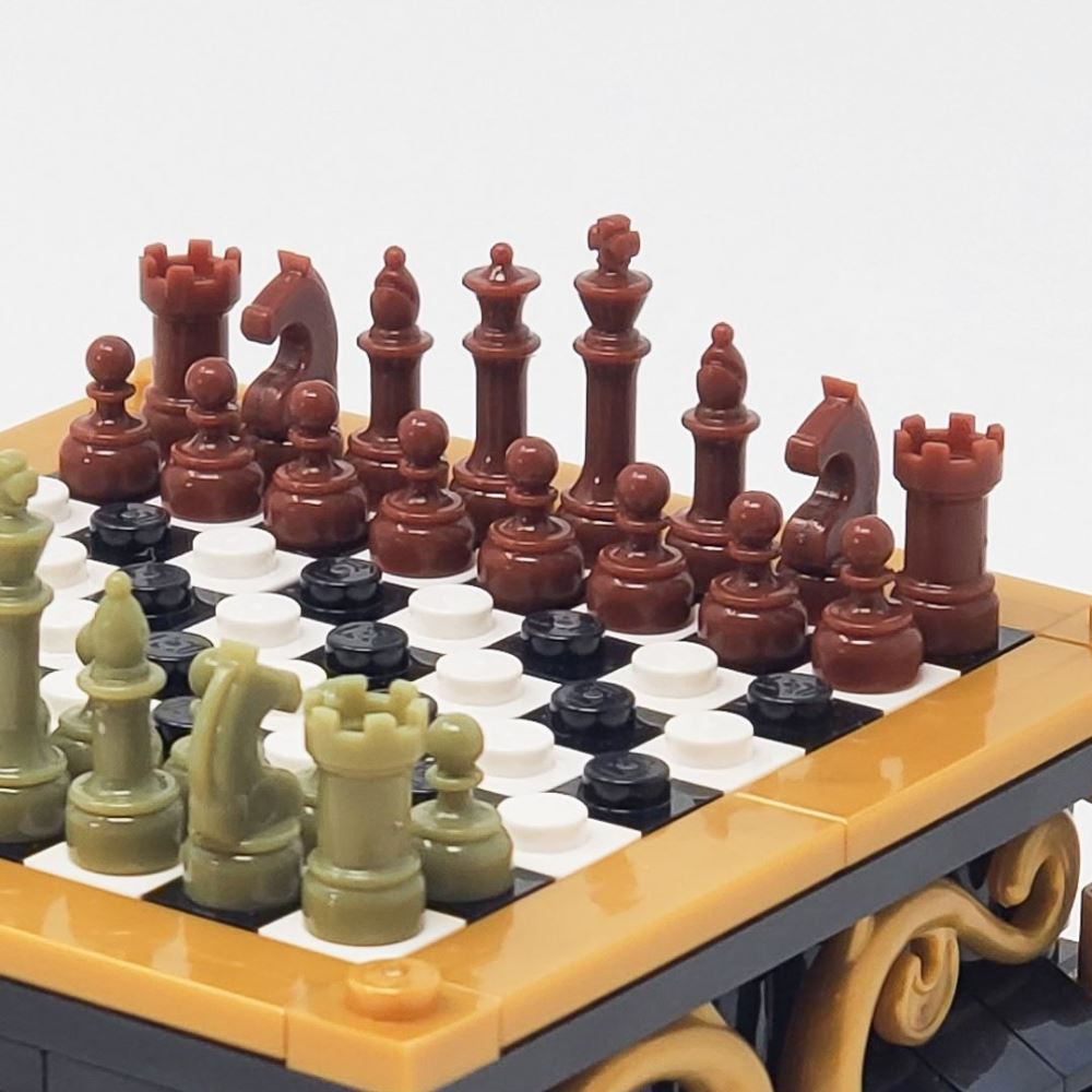 additional image for BrickMini Chess Pieces - Reddish Brown Set