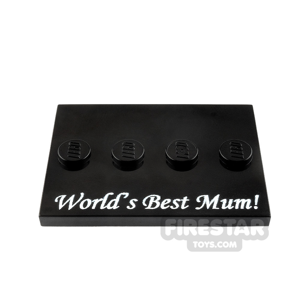 Custom printed Minifigure Stand Worlds Best MumBLACK