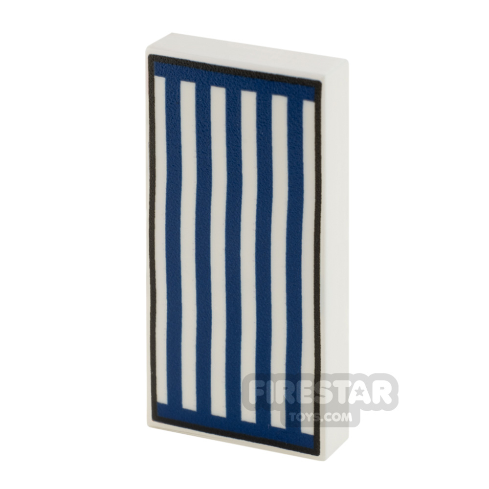 Custom Printed Tile 2x4 Beach Towel Dark Blue StripesWHITE