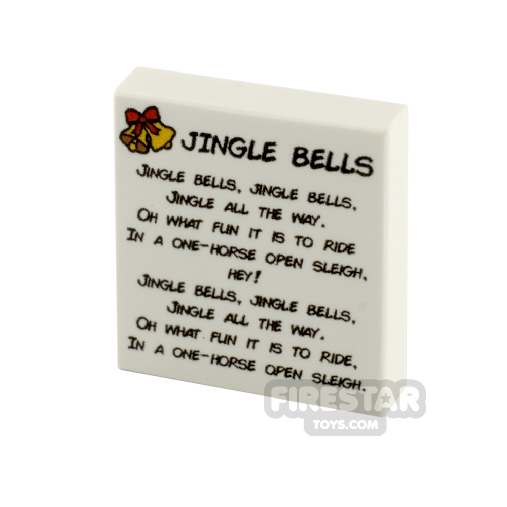 Custom Printed Tile 2x2 Jingle Bells Song SheetWHITE