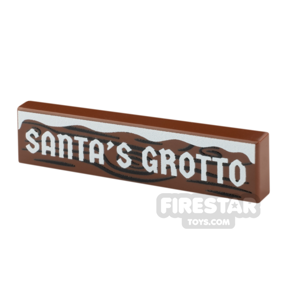 Custom Printed Tile 1x4 Santas Grotto SignREDDISH BROWN
