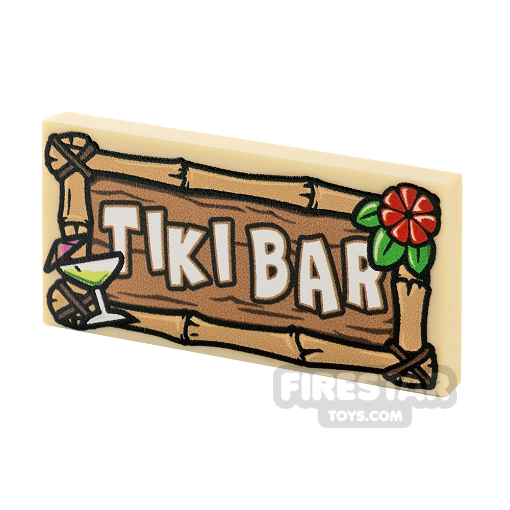Custom Printed Tile 2x4 - Tiki Bar Sign