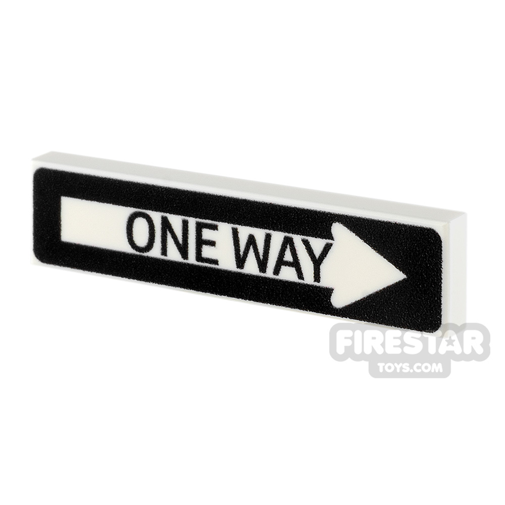 Printed Tile 1x4 - One Way Sign