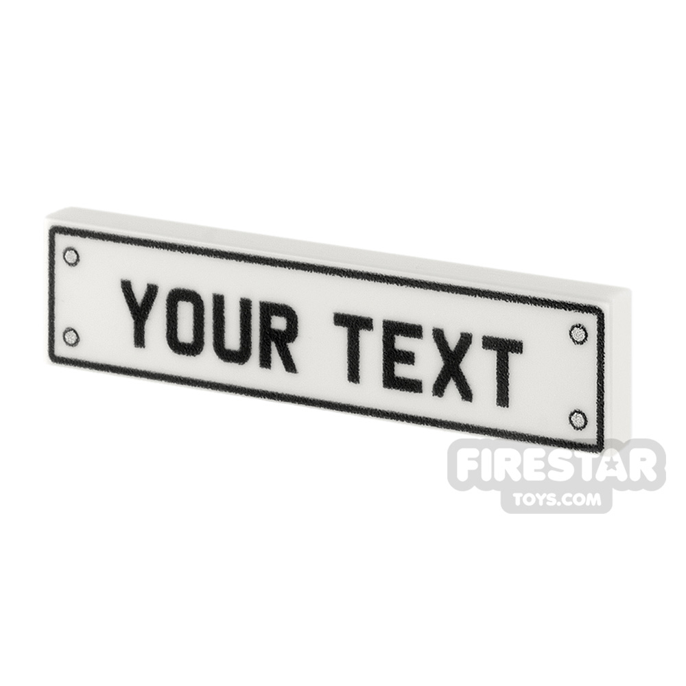 additional image for Personalised Car Licence Number Plate - White 1x4 Tile