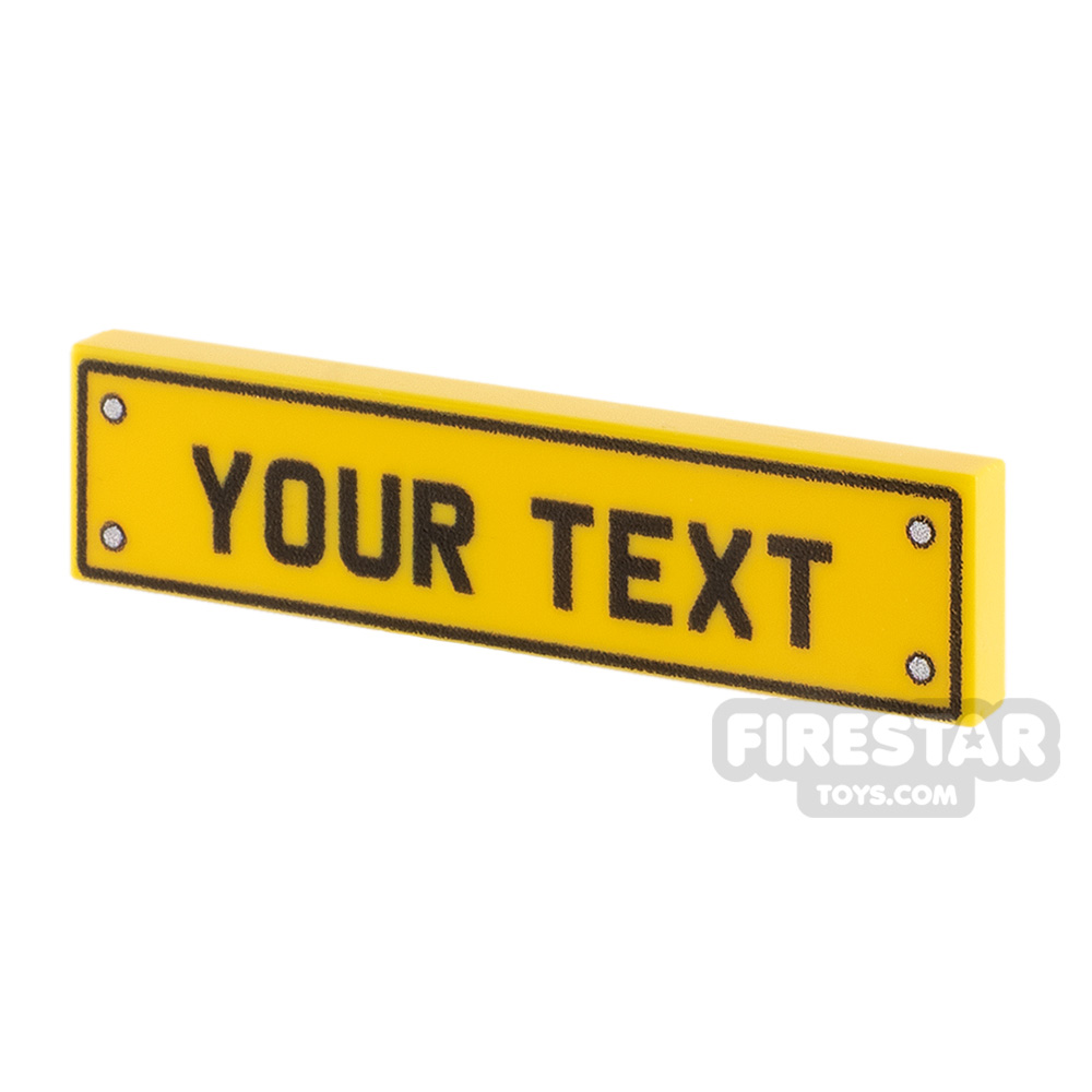 additional image for Personalised Car Licence Number Plate - Yellow 1x4 Tile