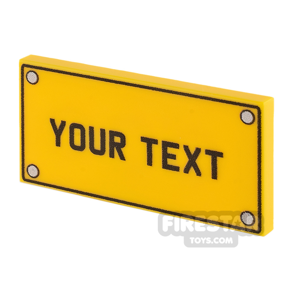 additional image for Personalised Car Licence Number Plate - Yellow 2x4 Tile
