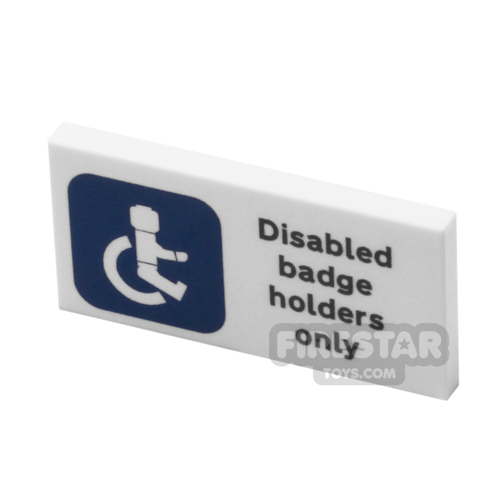 Printed Tile 2x4 - Disabled Badge Holder Sign