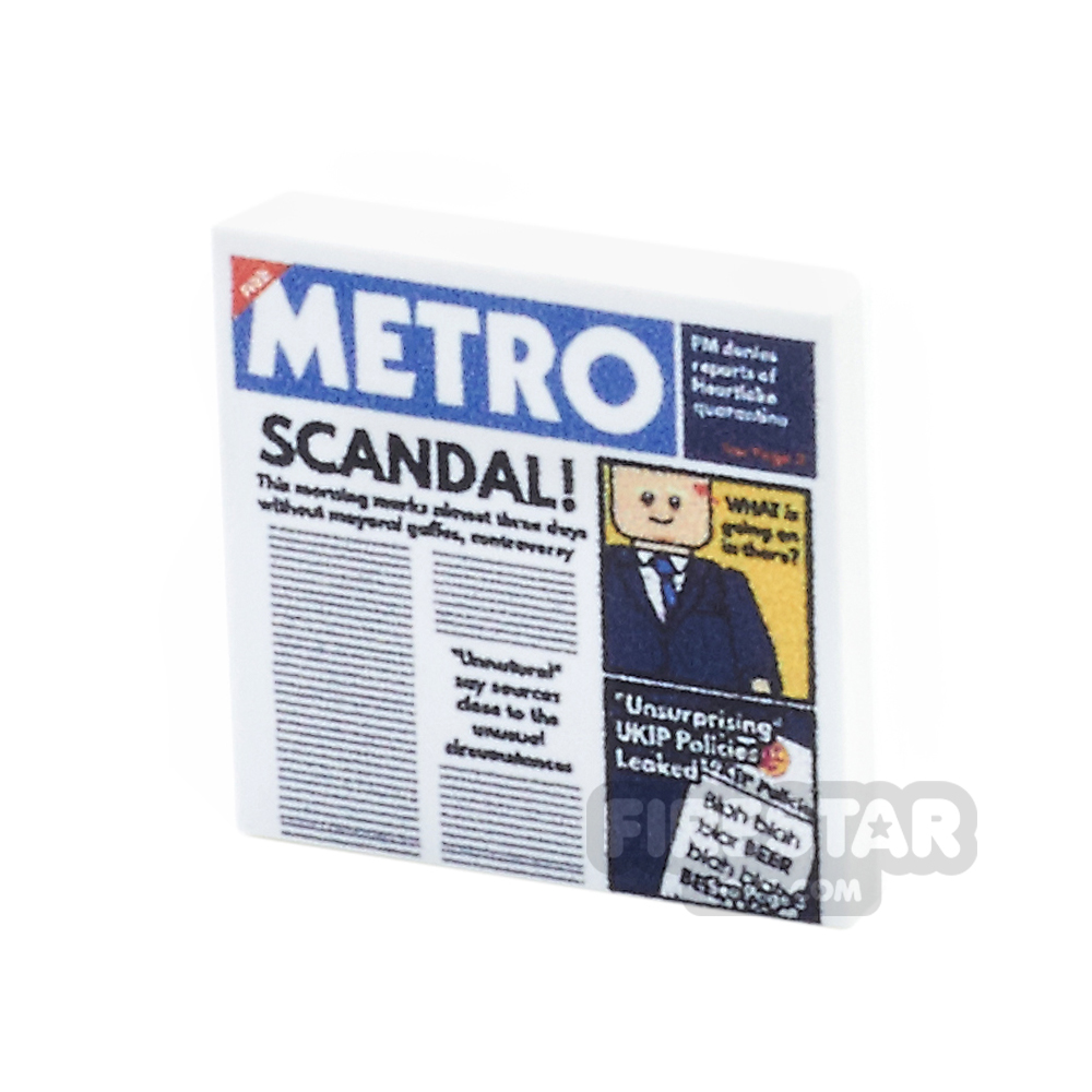 Custom Printed Tile 2x2 - Metro Newspaper