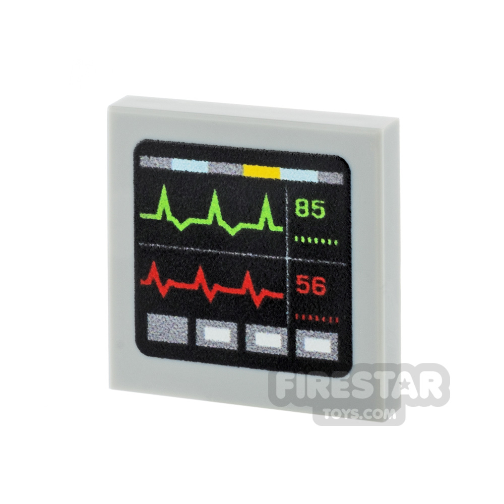 Custom Printed Tile 2x2 - Heart Monitor