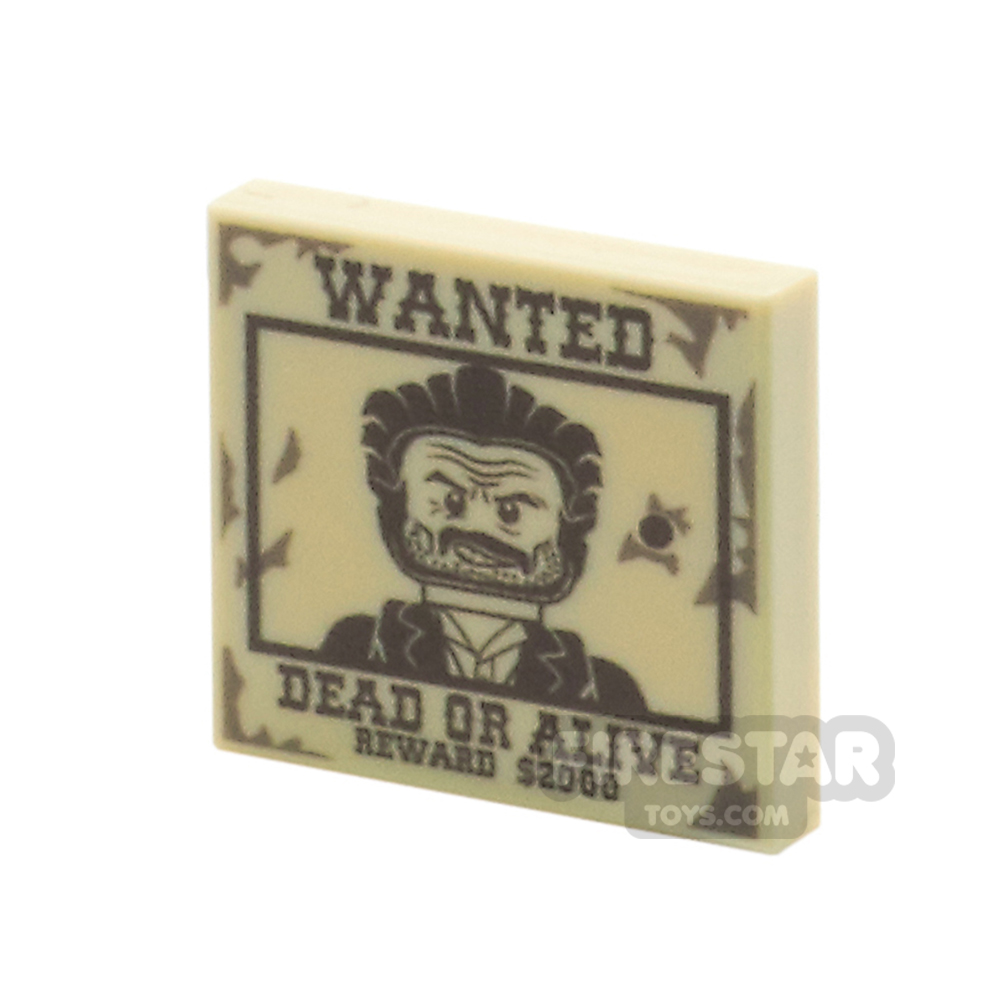 Custom Printed Tile 2x2 - Wanted Poster