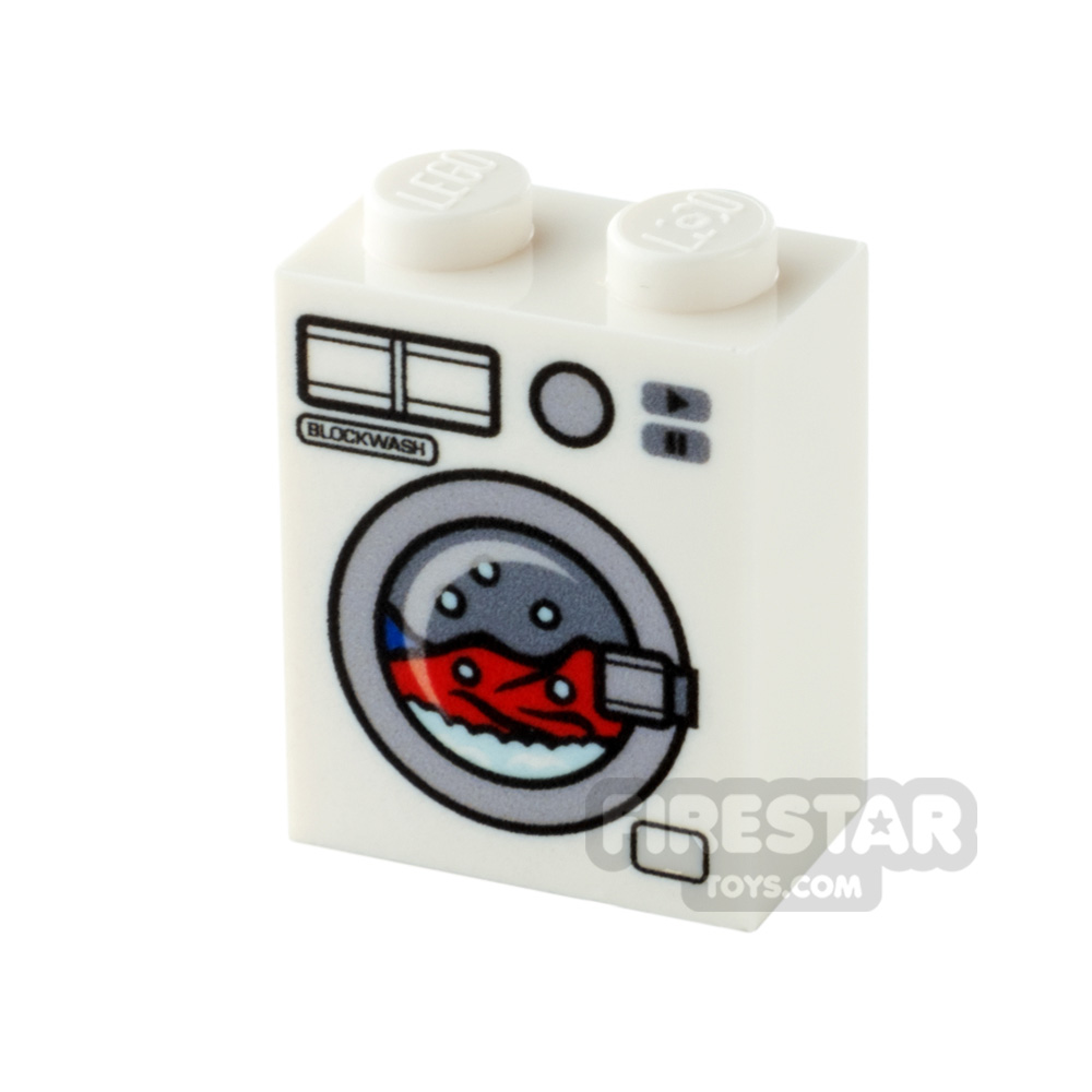 Custom printed Brick 1x2x2 - Washing Machine