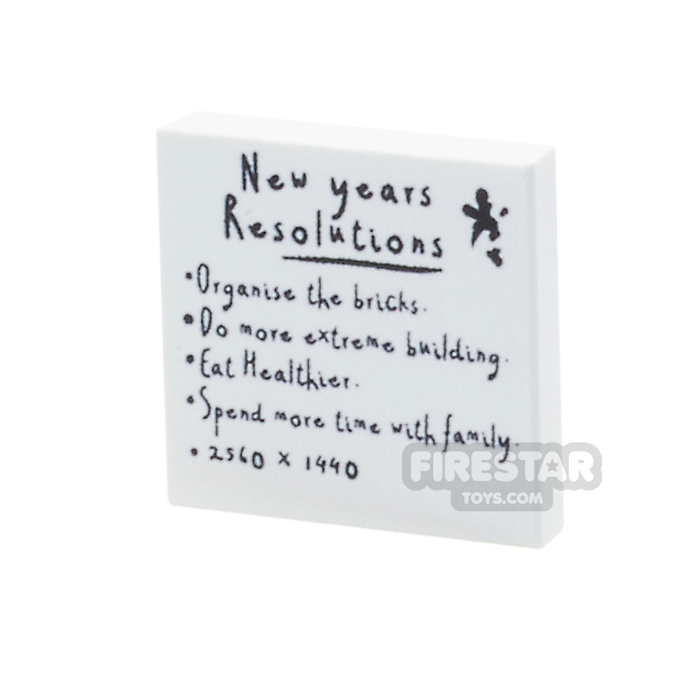 Printed Tile 2x2 - New Years Resolutions