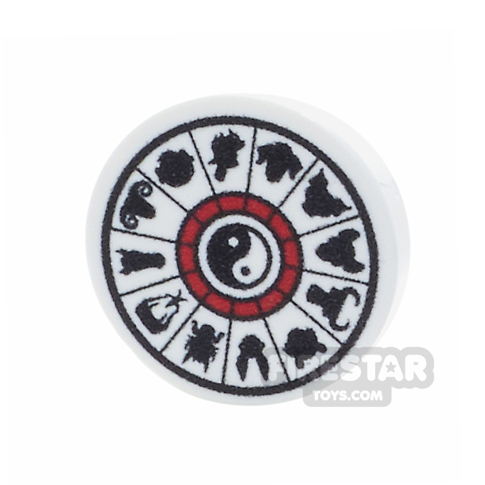 Printed Round Tile 2x2 - Chinese Calendar