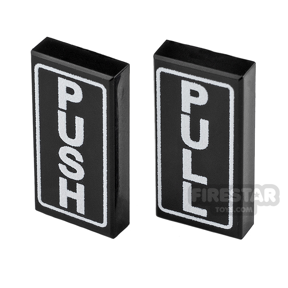 Printed Tile 1x2 Pull Push Doors Signs