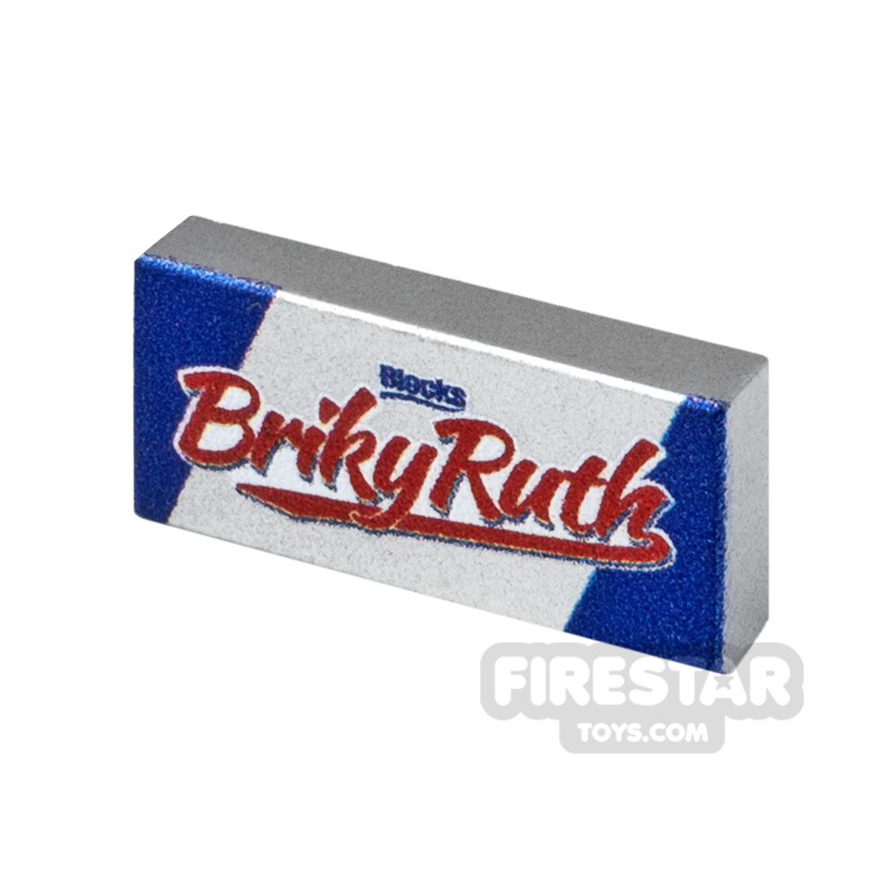 Printed Tile 1x2 Bricky Ruth chocolate