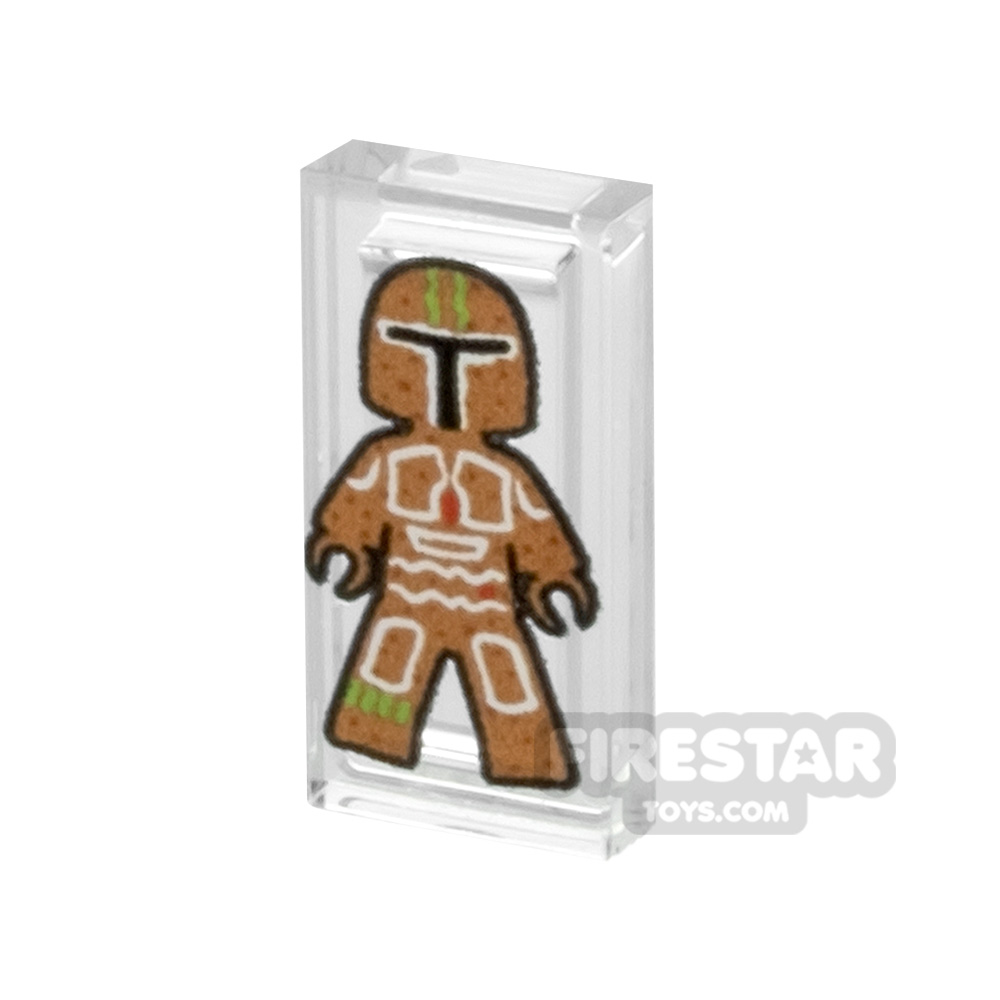 Custom printed Tile 1x2 SW Mandalorian Gingerbread