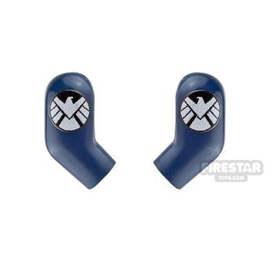 Custom Design Arms - White Shield Agent LogoDARK BLUE