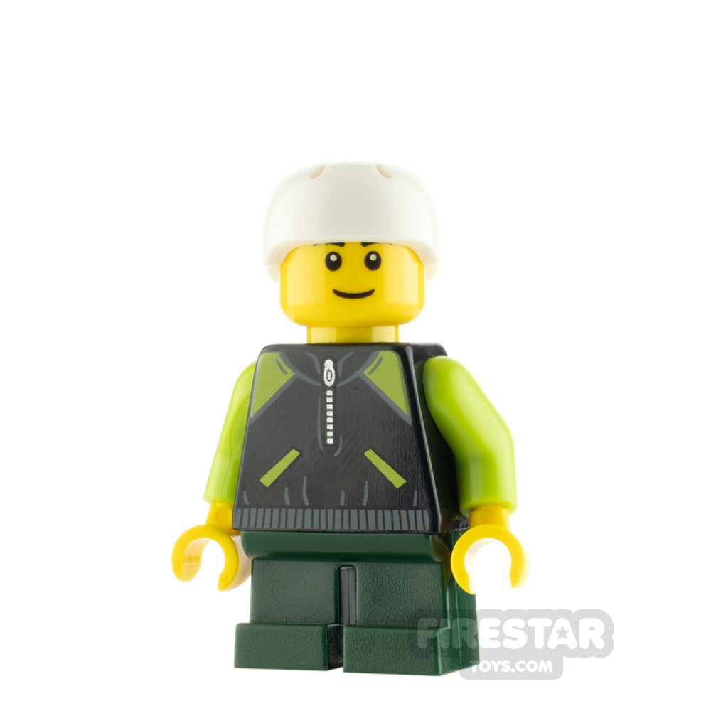 LEGO City Minfigure Skateboarder Lime Jacket