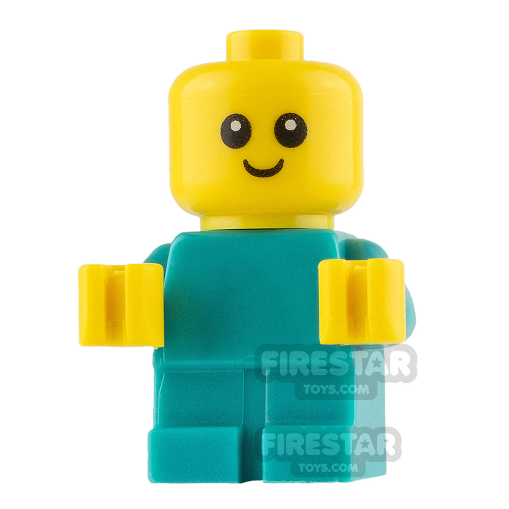 Lego City Minifigure Baby Dark Turquoise Babygrow Lego City Minifigure Baby Dark Turquoise Babygrow