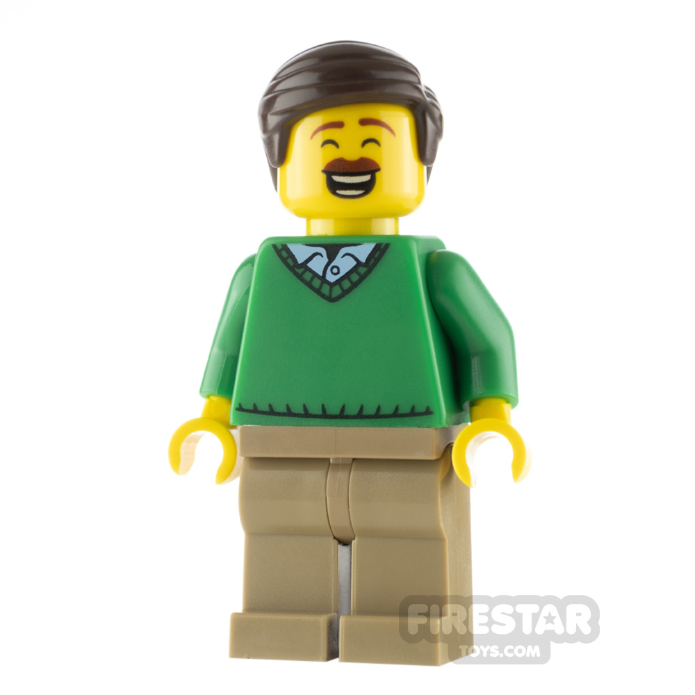 LEGO City Minfigure Dad Green V-Neck Sweater