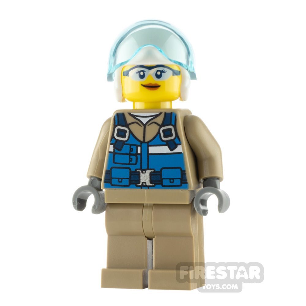 LEGO City Minfigure Wildlife Rescue Pilot Blue Vest and Goggles