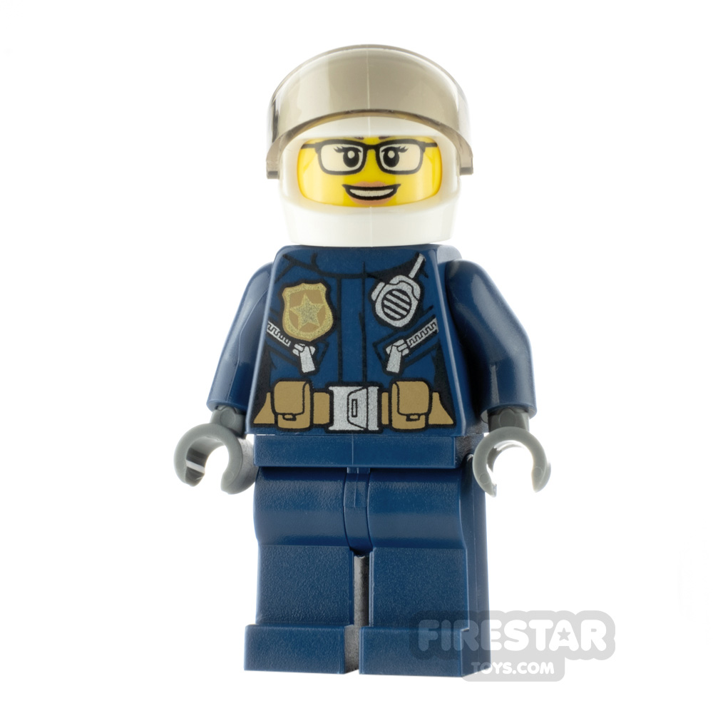 LEGO City Minfigure Police Office Motorcyclist with Glasses