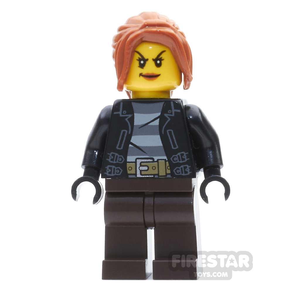 LEGO City Mini Figure - Female Bandit - Dark Orange Hair