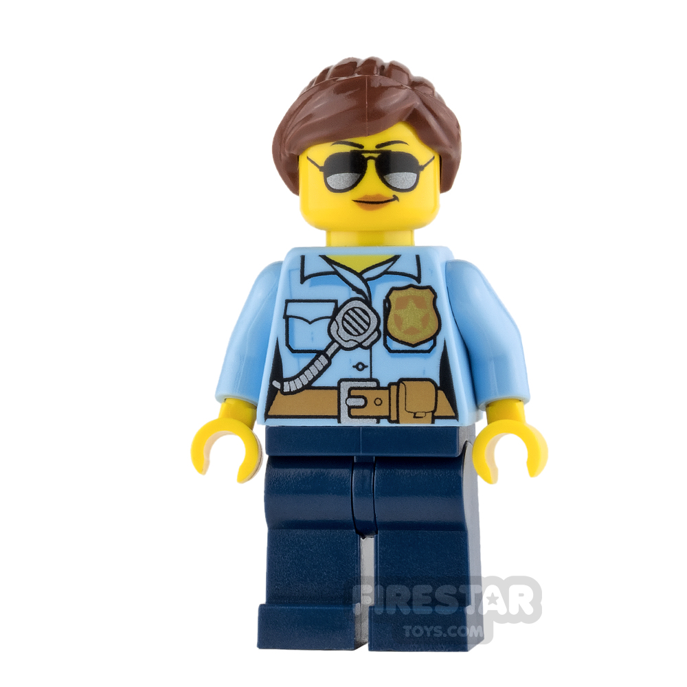 cty039 Lego City Figur Polizist mit weißer Kappe Sonnenbrille 