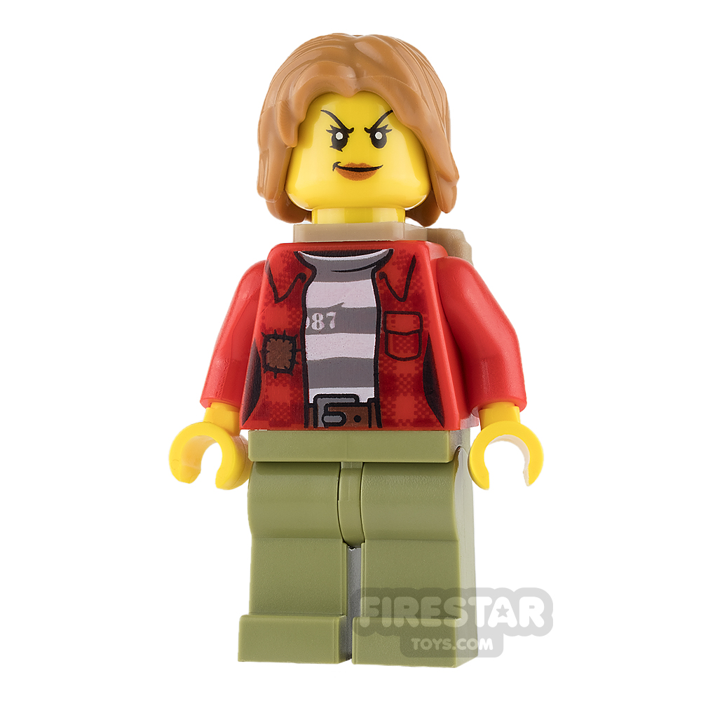 LEGO City Mini Figure - Mountain Police - Female Crook - Backpack