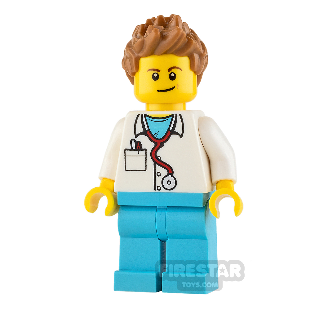 LEGO City Mini Figure - Doctor - Medium Dark Flesh Spiked Hair