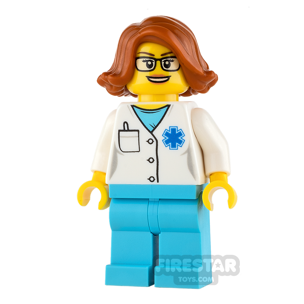 LEGO City Mini Figure - Doctor - Dark Orange Flicked Out Hair