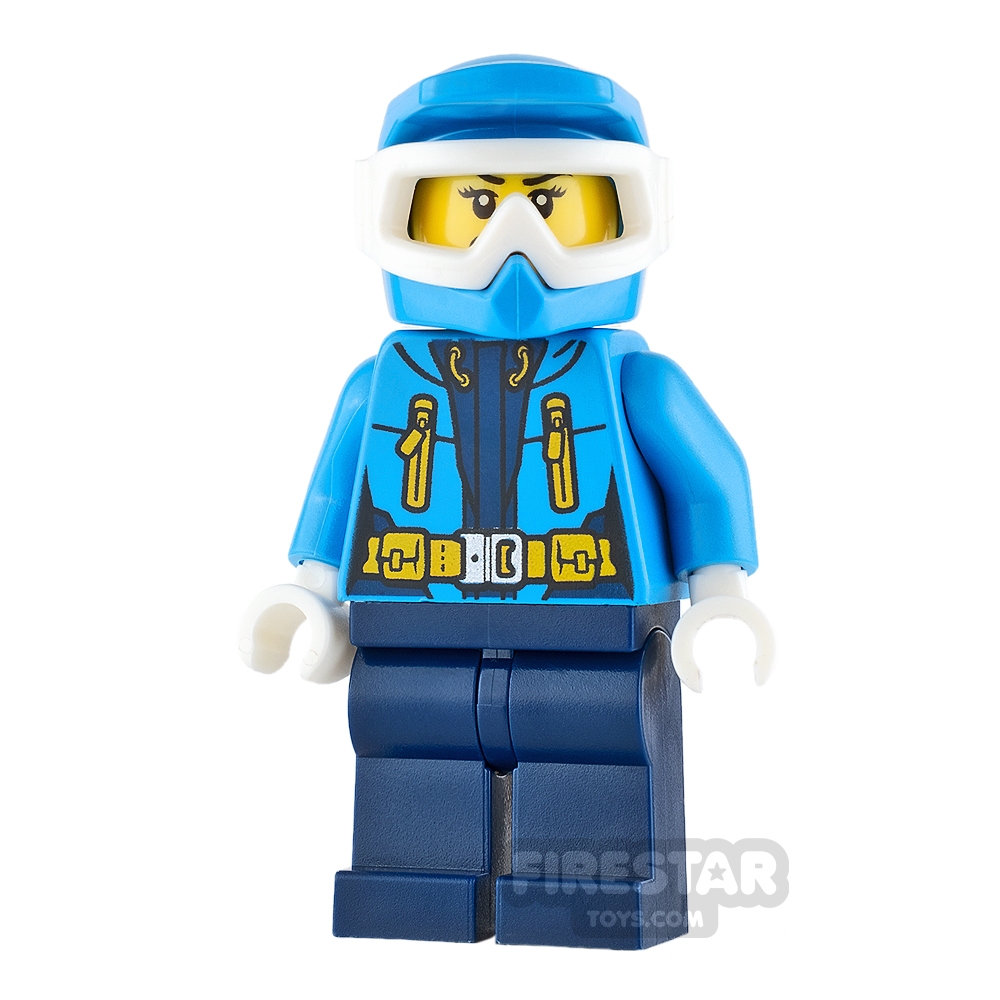 LEGO City Mini Figure - Arctic Explorer - Dark Azure Dirt Bike Helmet