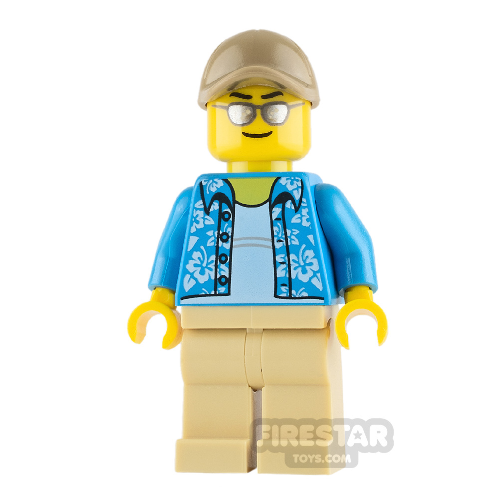 Lego Figur City Mann dunkelblau kariertes Shirt cty146  7641 60031