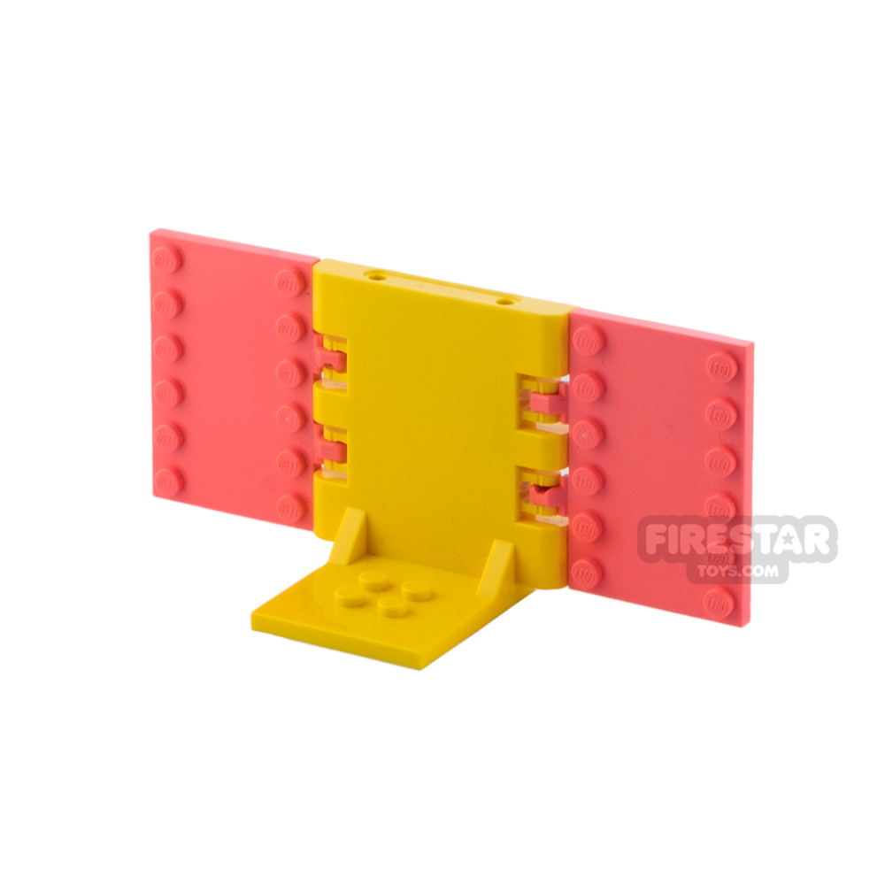 Minifigure Display Stand 2x2 Yellow and Coral