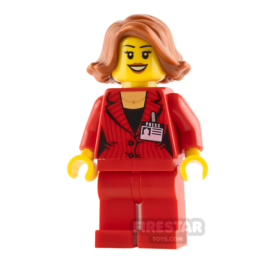 Lego City Minifigur TWN354 Weiblich Journalistin Reporter Press Neu New 