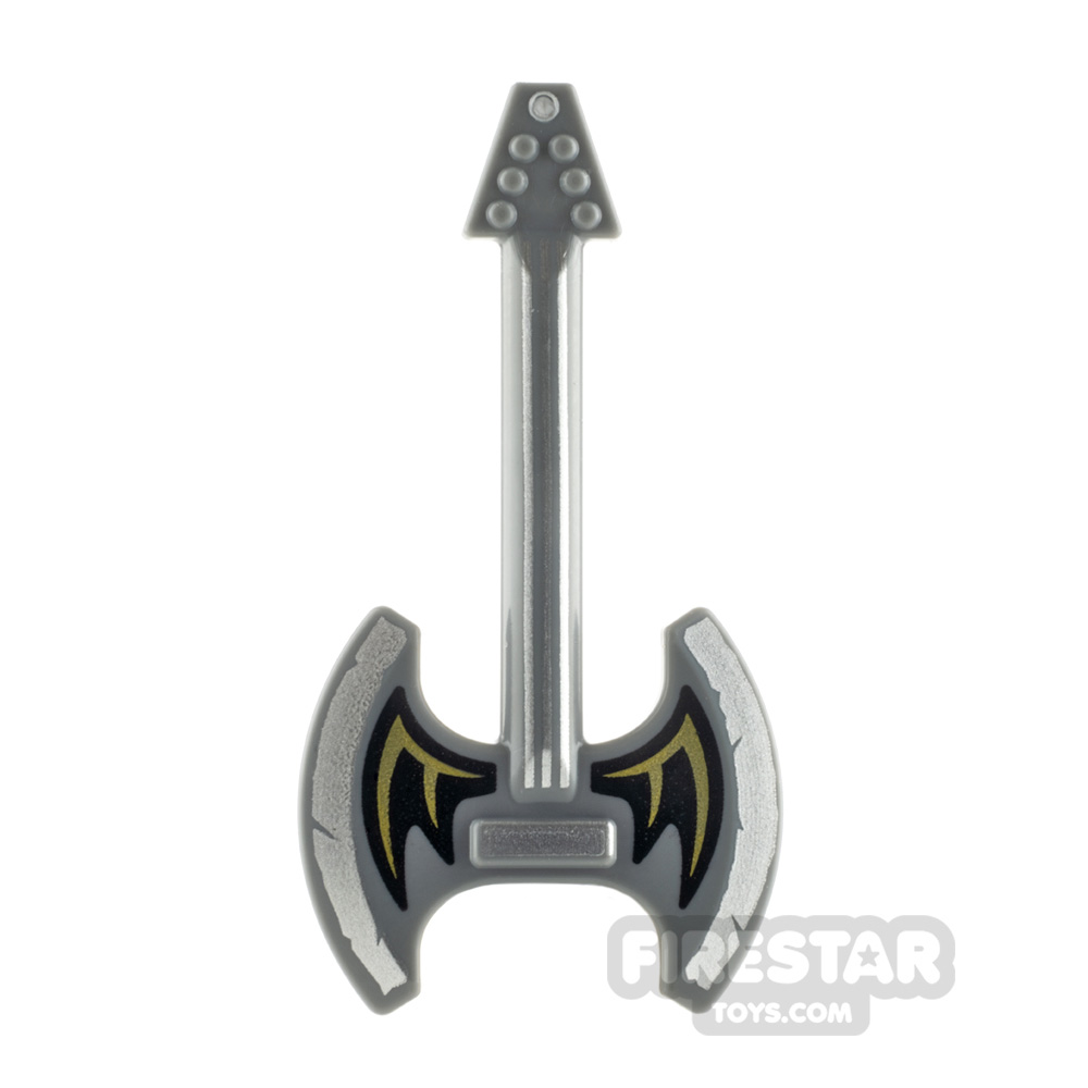 LEGO Electric Guitar Axe with Gold Bat WingsDARK BLUEISH GRAY