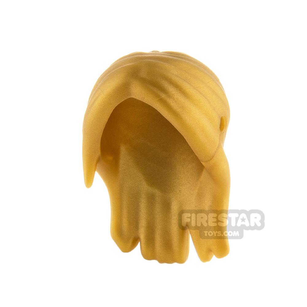 LEGO Hair Long Parted and Swept BackPEARL GOLD