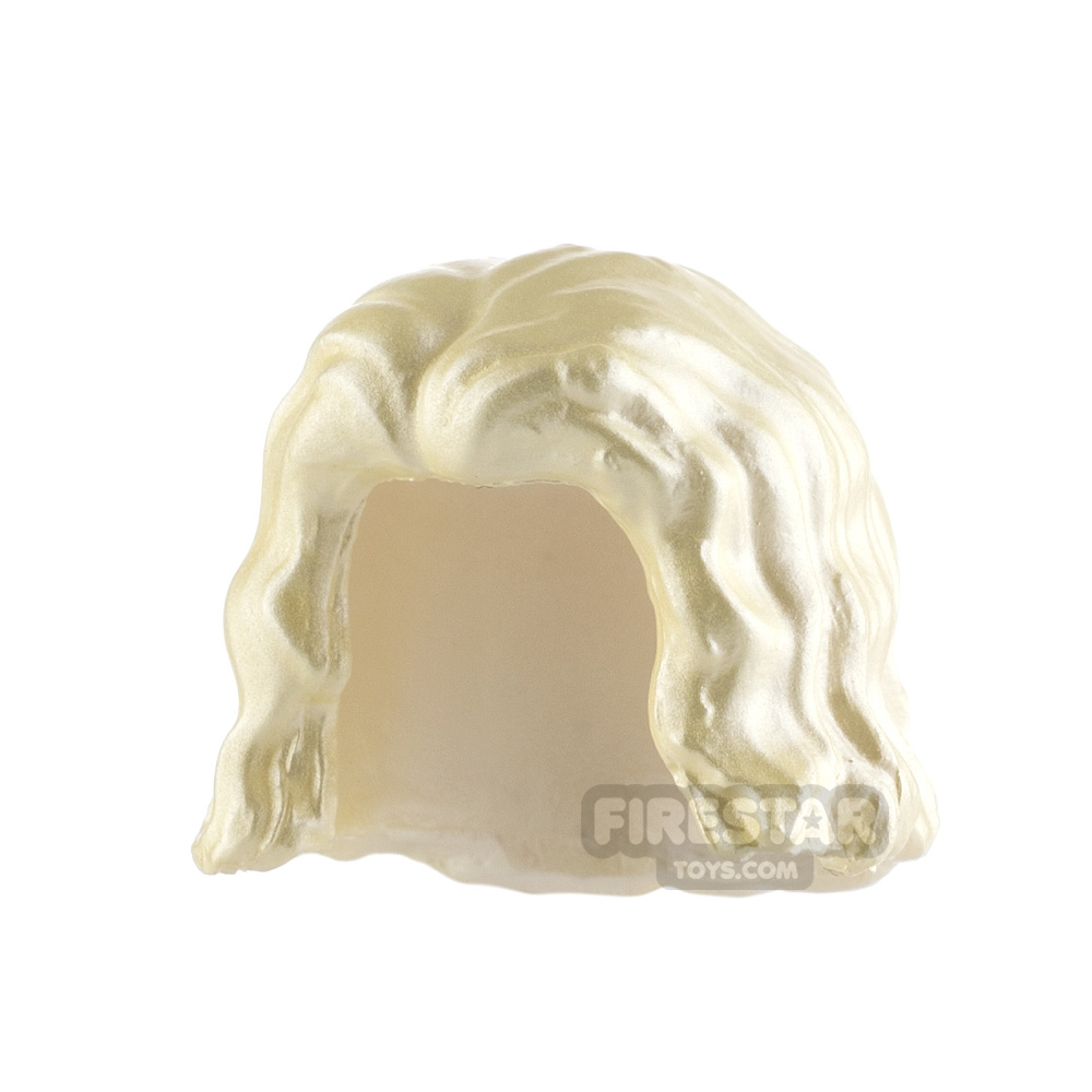 Minifigure Hair Wavy with Centre PartingPEARL YELLOW