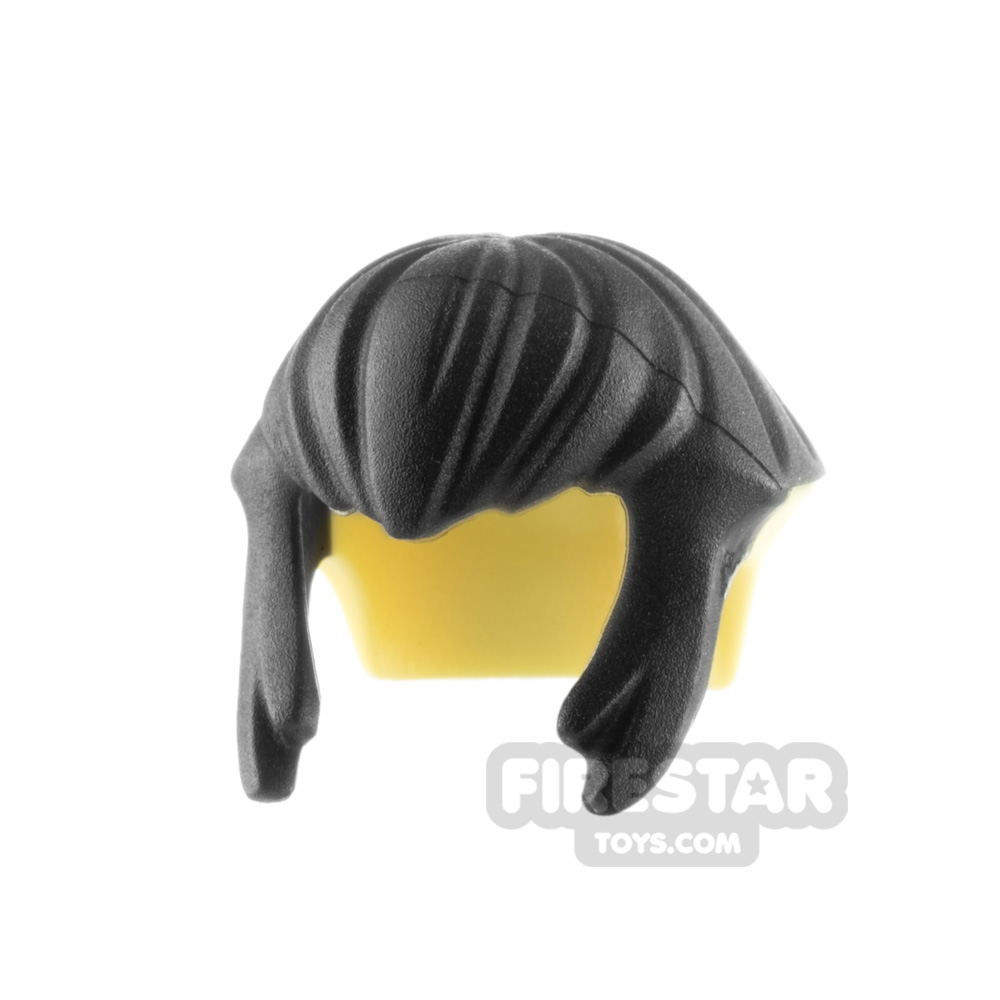 LEGO Hair - Pointed Fringe - Black and Bright Light Yellow