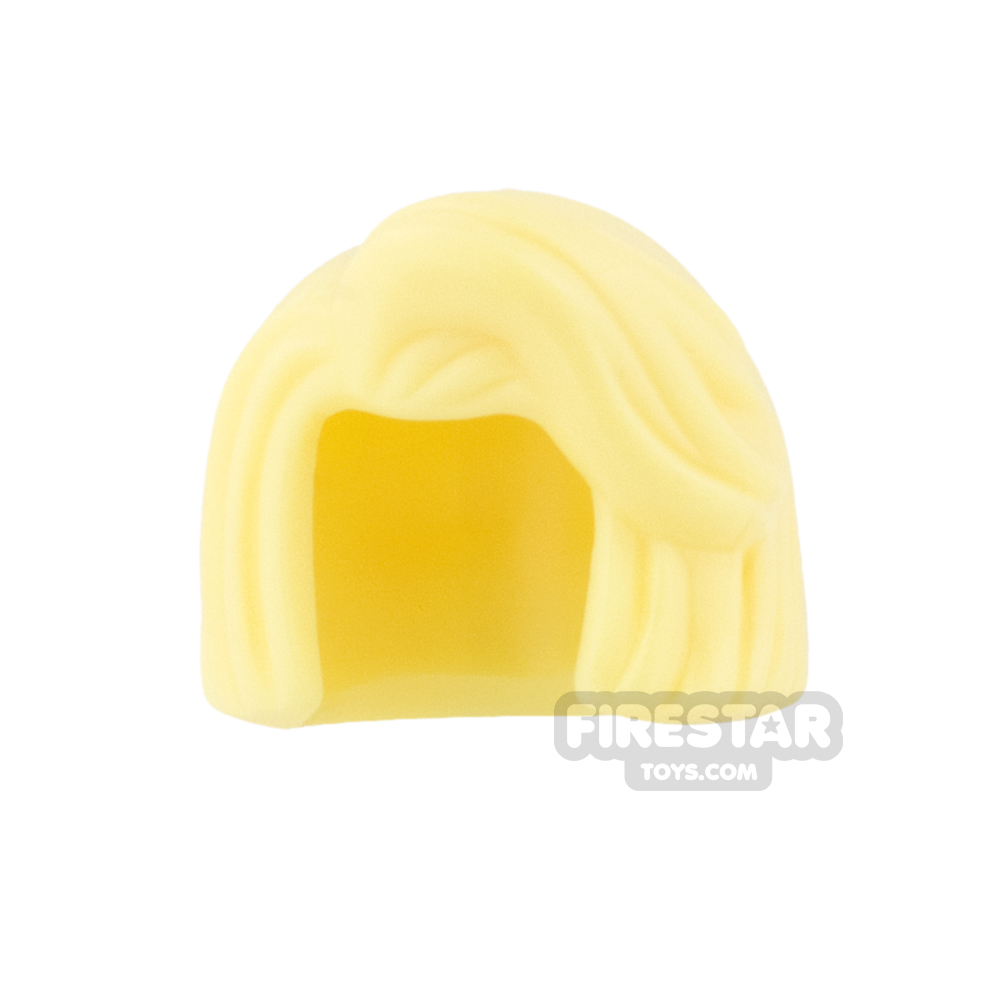 Lego New Bright Light Yellow Minifigure Hair Female Wavy Center Part Blonde 